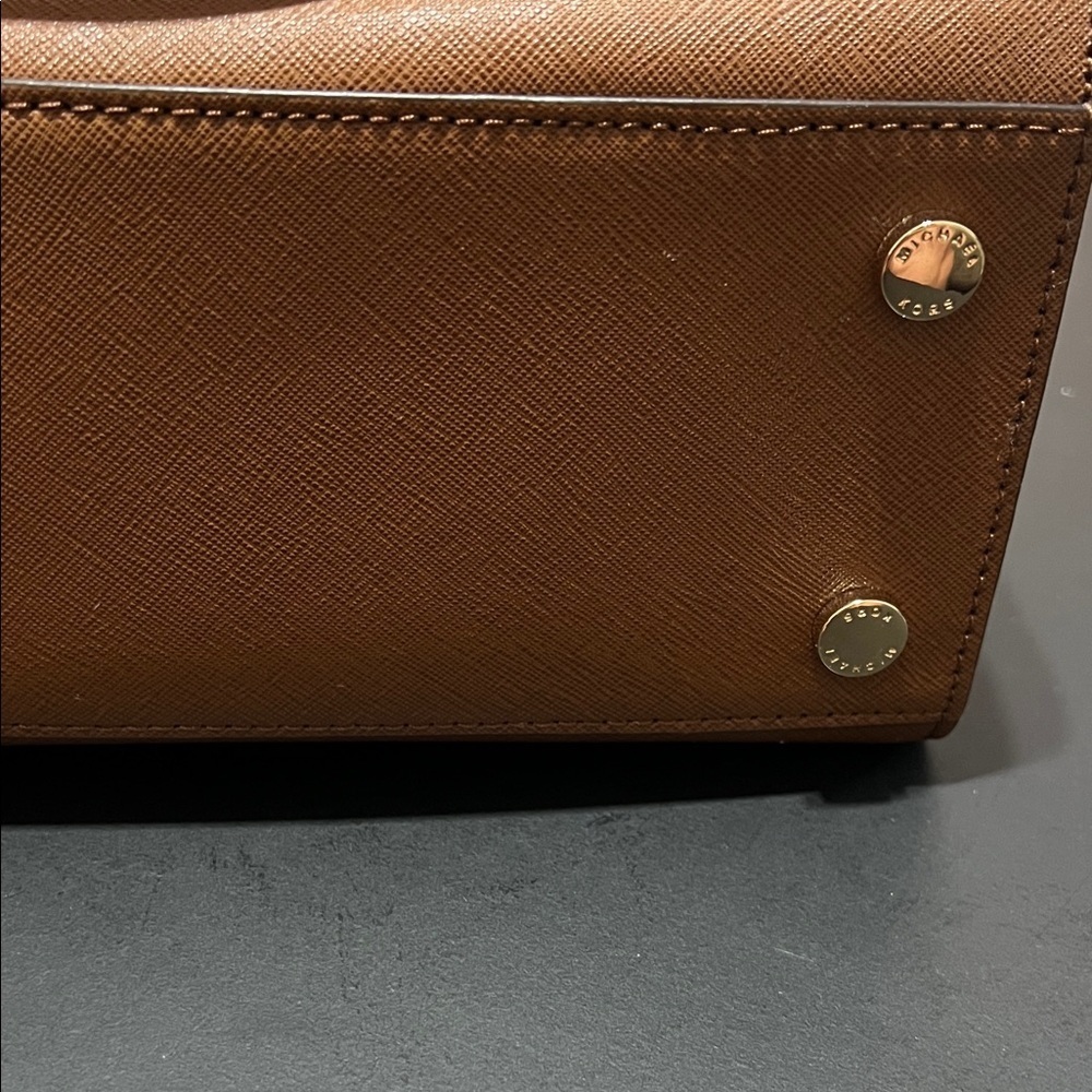 Michael Kors Brown Hamilton Satchel with Gold Accents - Picture 10 of 10